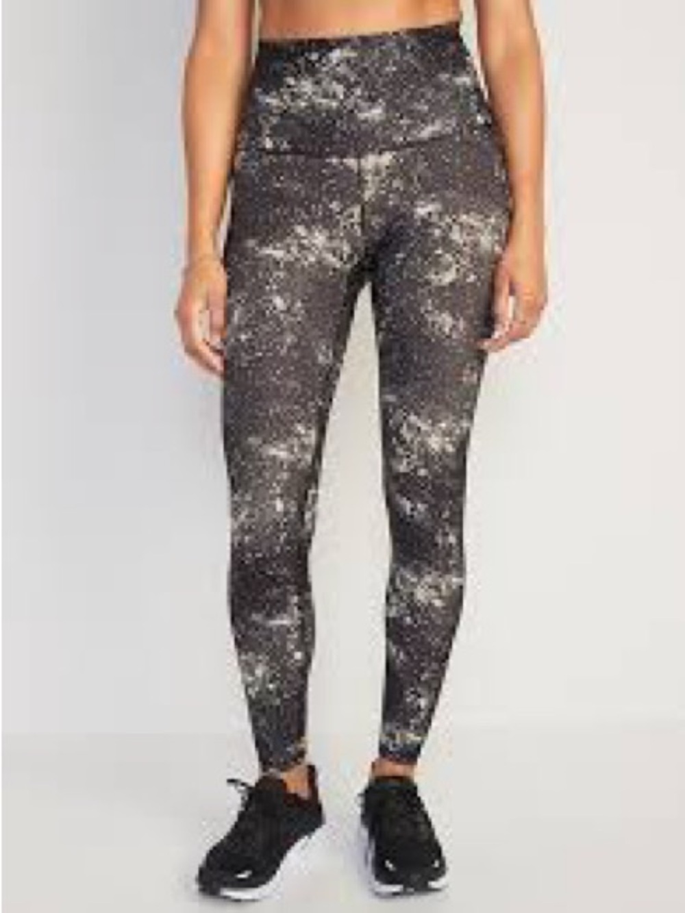 Old Navy Active PowerSoft Go-Dry Extra High-Rise Leggings Black Beige Size Small
